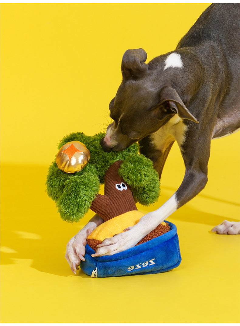 Zeze Gold Coin Bonsai Squeaky Tug Plush