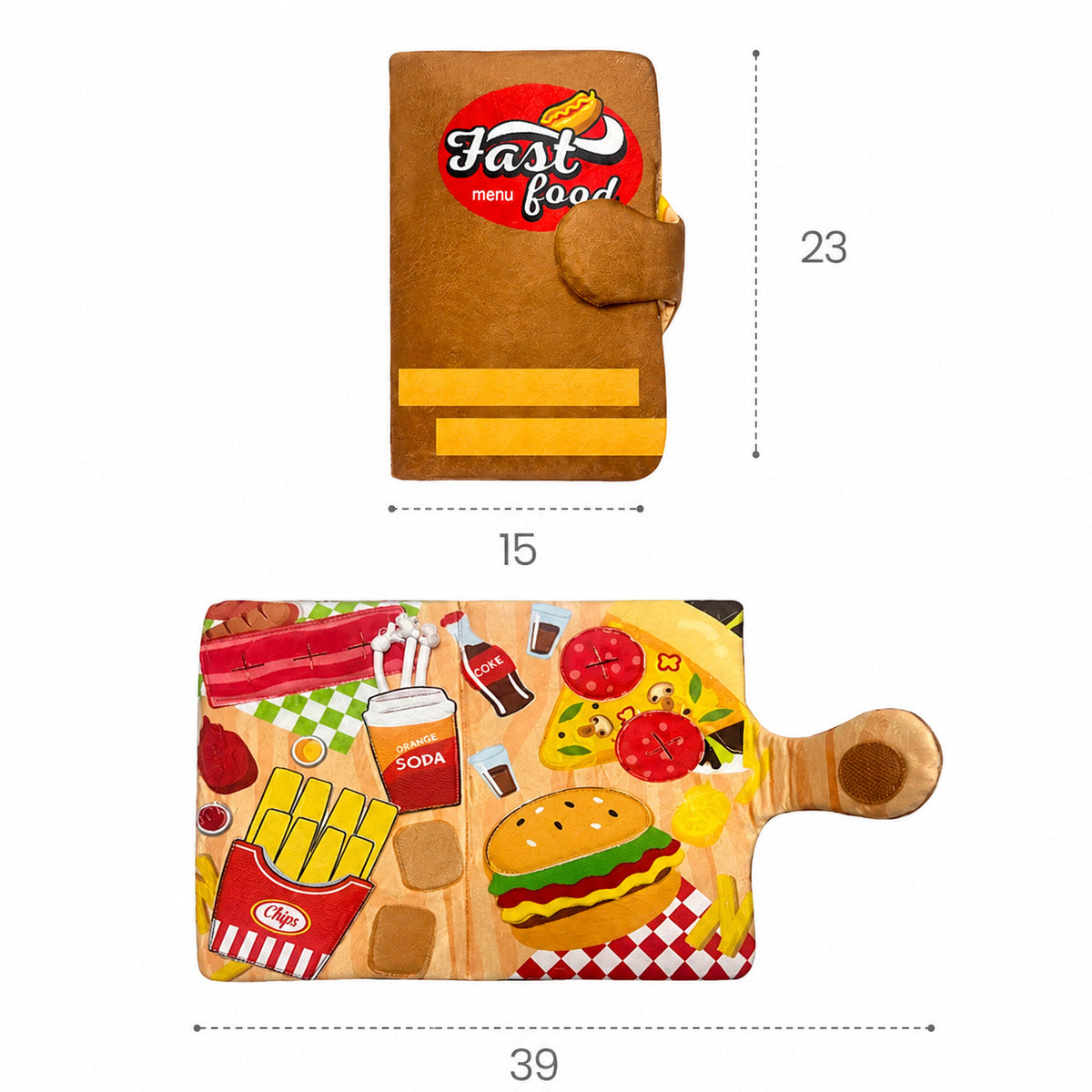 Fast Food Menu Snuffle Book Toy