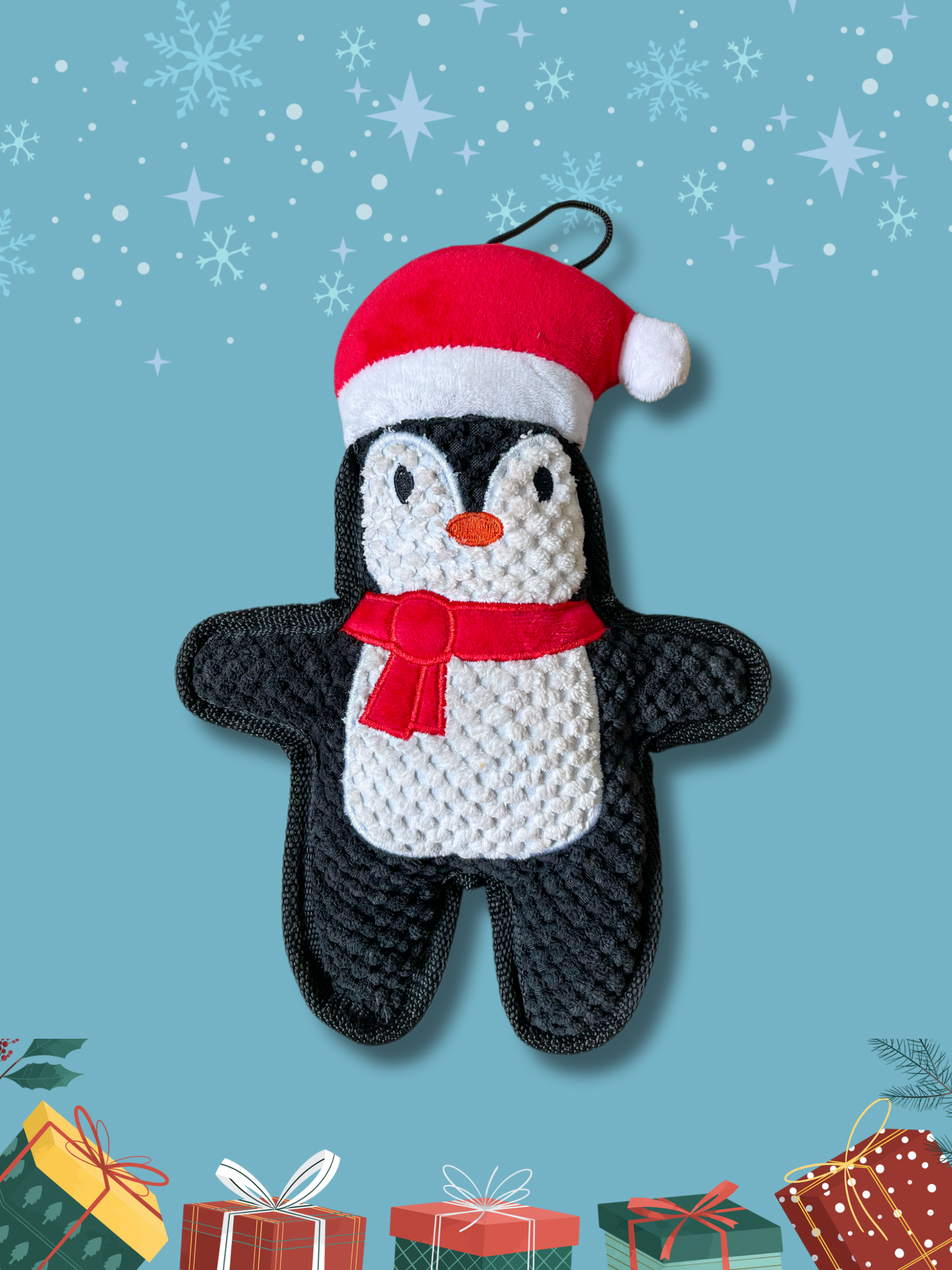 Xmas Penguin Squeaky Plush (Slight Defect)