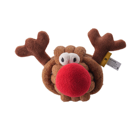 Petsville Rudolph Reindeer Rope Ball