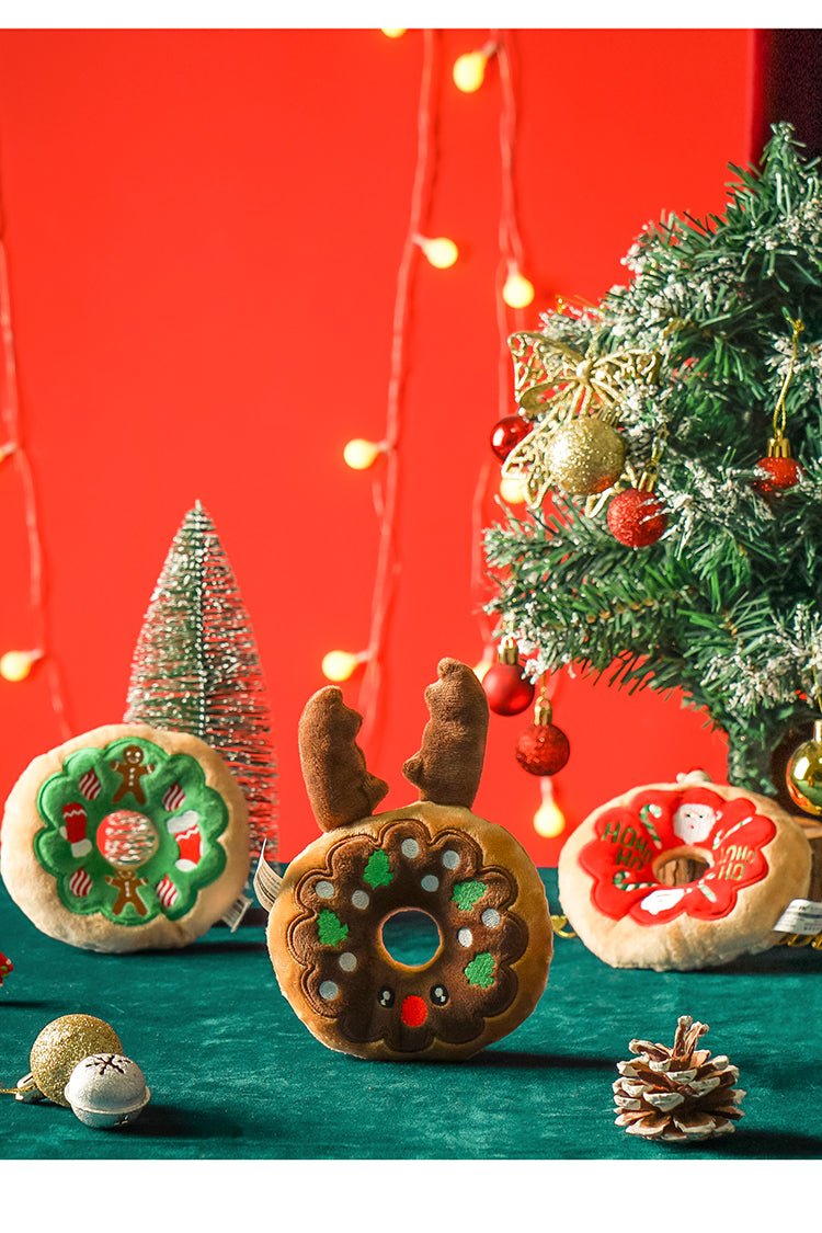Christmas Donut Squeaky Plush