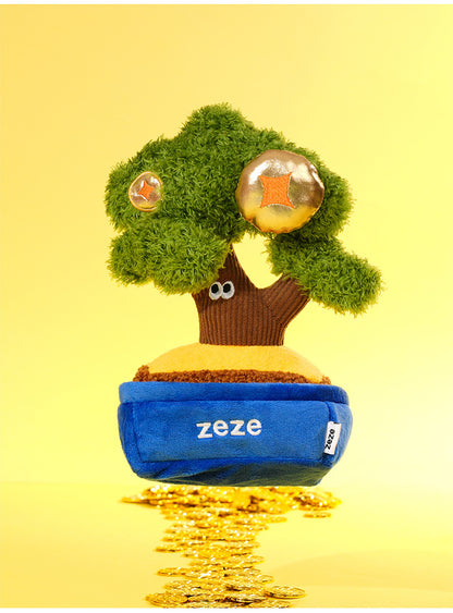 Zeze Gold Coin Bonsai Squeaky Tug Plush