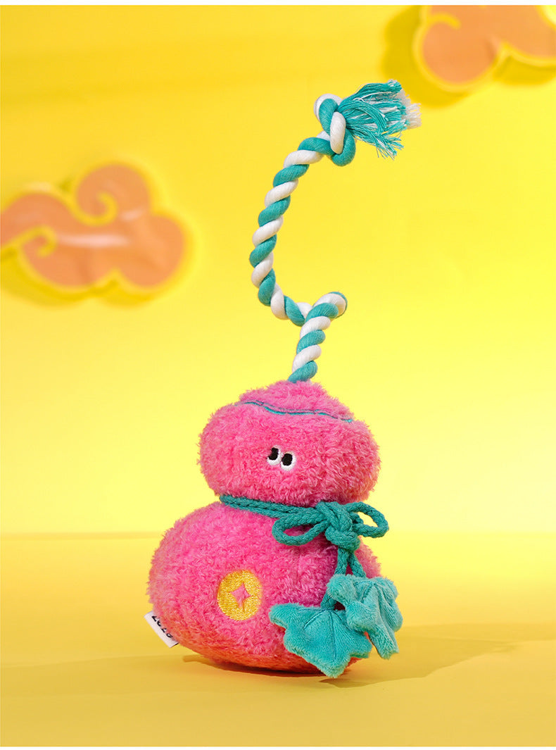 Zeze Pink Gourd Squeaky Tug Plush