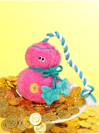 Zeze Pink Gourd Squeaky Tug Plush