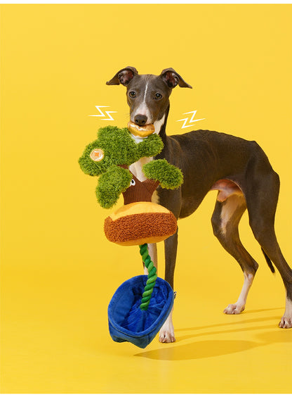 Zeze Gold Coin Bonsai Squeaky Tug Plush