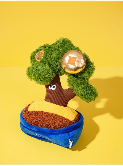Zeze Gold Coin Bonsai Squeaky Tug Plush