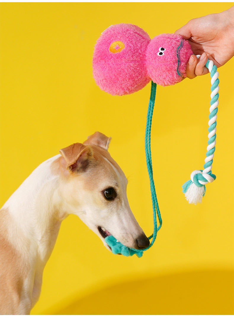 Zeze Pink Gourd Squeaky Tug Plush