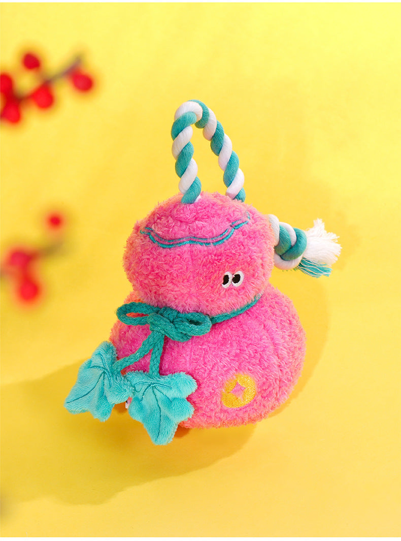 Zeze Pink Gourd Squeaky Tug Plush