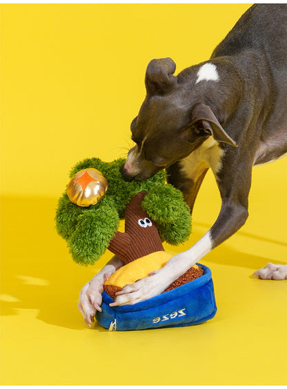 Zeze Gold Coin Bonsai Squeaky Tug Plush