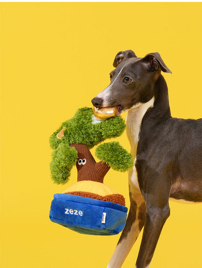 Zeze Gold Coin Bonsai Squeaky Tug Plush