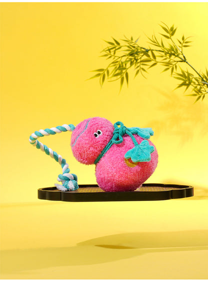 Zeze Pink Gourd Squeaky Tug Plush