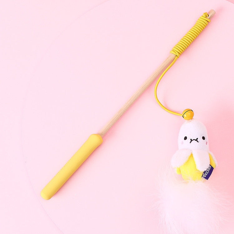 Polky Teaser Wand with Feather Cat Toy