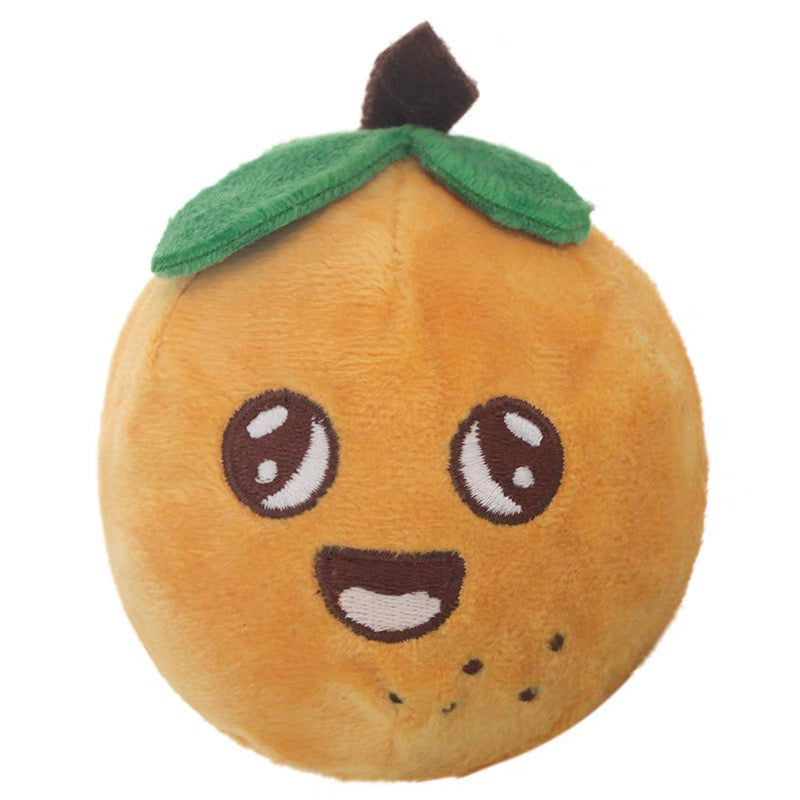 Charming Pets Orange Squeaky Ball Plush